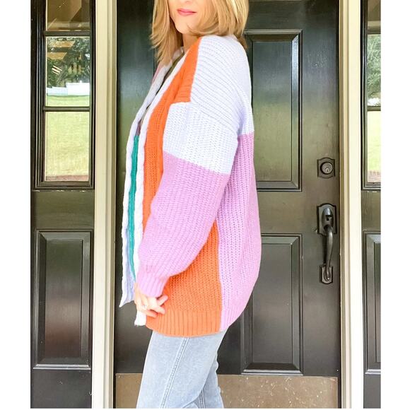 Colorblock Cardigan` - Picture 3 of 3